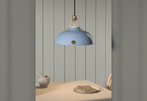 Abat-jour Victorien Sur Mesure – Bleu Azur Avec Tresses – Fabrication UK