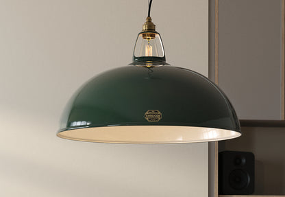 Extra Large Green Coolicon Colossus pendant light hanging in a contemporary interior